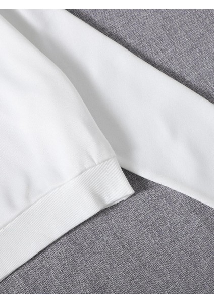 Kadın Basic Crop İçi Polarlı Oversize Sweatshirt – Ekru fırsatları