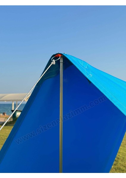Pratik Kamp Gölgeliği ve Plaj Şemsiyesi 1.5m x 5m Su Itici Oxfort Kumaş (Mavi Renk) fiyatları