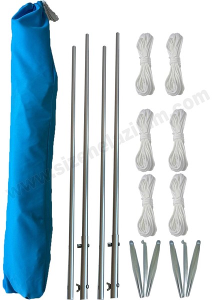 Pratik Kamp Gölgeliği ve Plaj Şemsiyesi 1.5m x 5m Su Itici Oxfort Kumaş (Mavi Renk) fırsatları