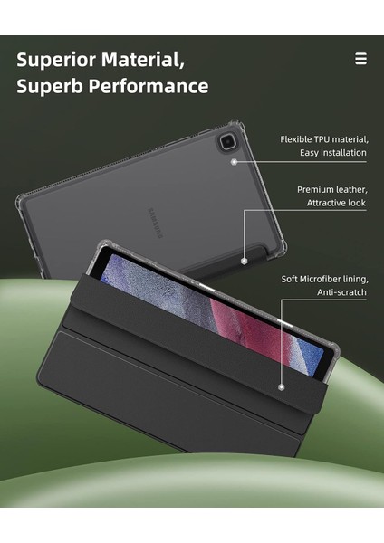Samsung Galaxy Tab S6 Lite Yatay Standlı Güçlü Mıknatıslı Uyku Modlu Hardback Smart Kılıf P610