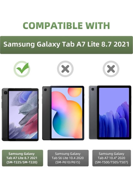 Samsung Galaxy Tab A7 10.4 (2020) Yatay Standlı Güçlü Mıknatıslı Uyku Modlu Hardback Smart Kılıf T500