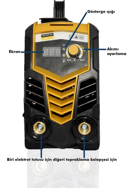 Power Black Inverter Kaynak Makinesi 200 Amper Profesyonel Dijital Göstergeli