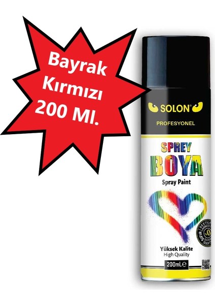 5 Adet Bayrak Kırmızı Sprey Boya 200 ml.
