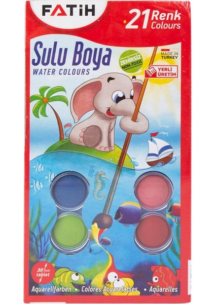 Sulu Boya 21 Renk Büyük Boy K-21 0559