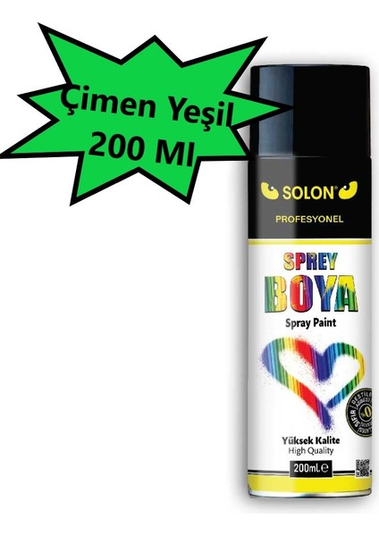 5 Adet Çimen Yeşil Sprey Boya 200 ml