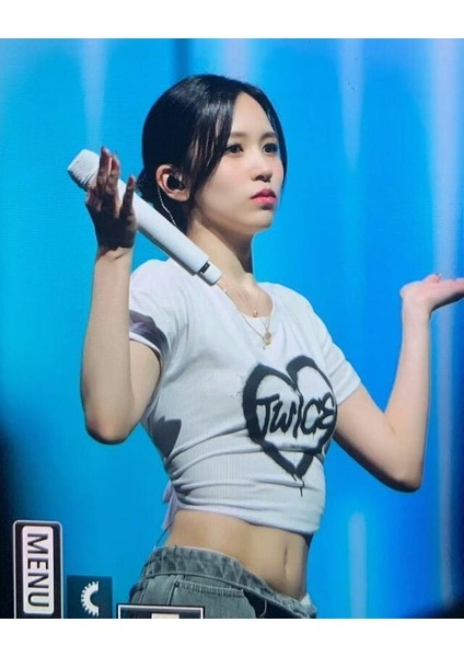 Twice Konser Crop Tshirt Beyaz - S