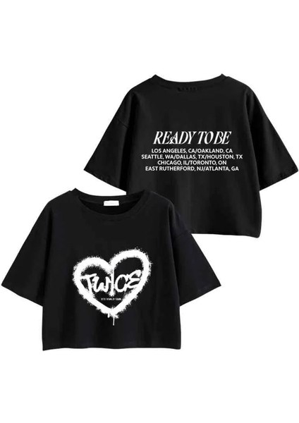 Twice Konser Crop Tshirt Beyaz - S