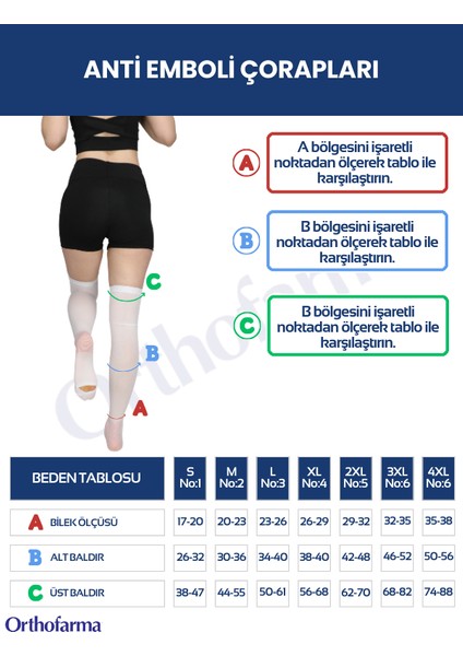 Ameliyat Çorabı Diz Üstü Anti-Emboli (Beyaz Renk)(Çift Bacak)