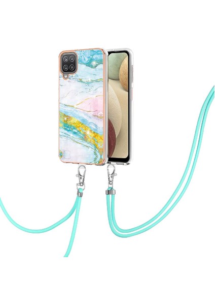 GX Boutique Samsung Galaxy A12 5g Mermer Crossbody Kordon Askısı Tampon Yumuşak (Yurt Dışından)