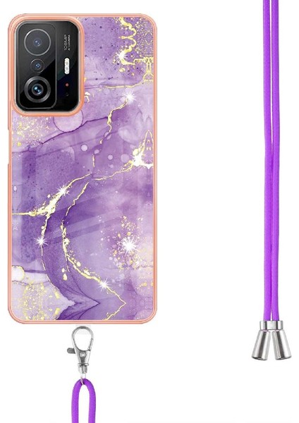 Xiaomi 11T/11T Pro Mermer Anti-Scratch Yumuşak Tampon Crossbody (Yurt Dışından)