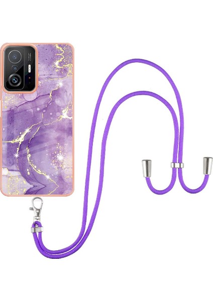 Xiaomi 11T/11T Pro Mermer Anti-Scratch Yumuşak Tampon Crossbody (Yurt Dışından)
