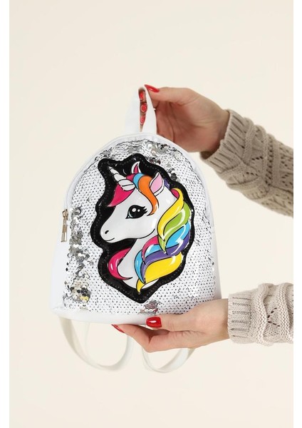 Kız Çocuk Unicorn Işıklı Pullu Ponponlu Sırt Çantası fiyatları