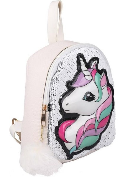 Kız Çocuk Unicorn Işıklı Pullu Ponponlu Sırt Çantası fırsatları