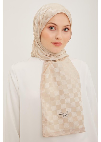 Trend Janjan Şal - Dama - Bej 91