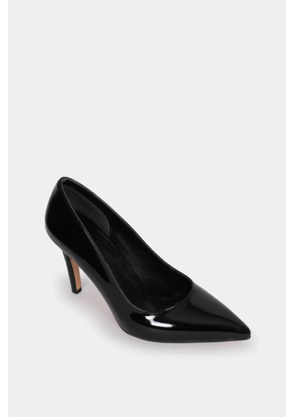 Nara Siyah Rugan Sivri Burun Stiletto