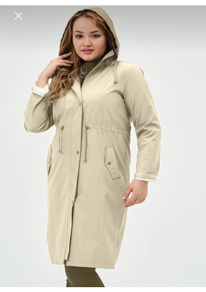 Berinay Büyük Beden Araboy Kadın Trençkot