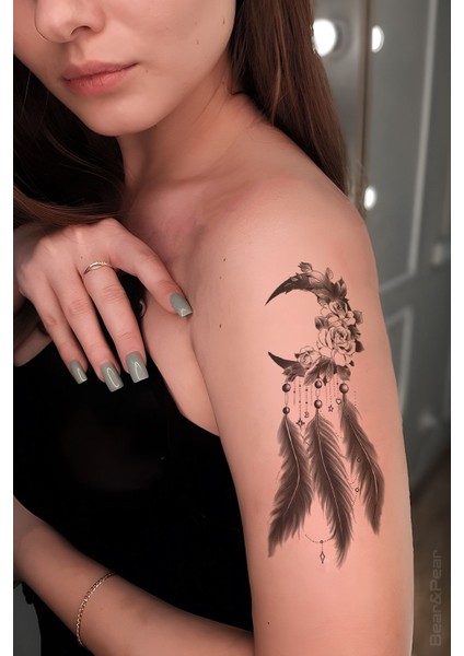 Düş Kapanı Geçici Dövme Dreamcatcher Tattoo Sırt Göğüs Kol Bacak Vucut Için Geçici Dövme Şık Vücut Dövmesi