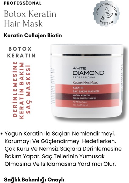 Botox Keratin profesyonel saç bakım yıpranmış saçlar için güçlü etkili onarıcı