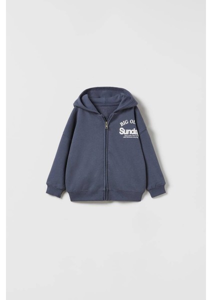 Ladin Store Yeni Sezon Erkek Çocuk Big Olita Baskılı Pamuklu Fermuarlı Sweatshirt ve Eşofmanlı Alt-Üst Takım