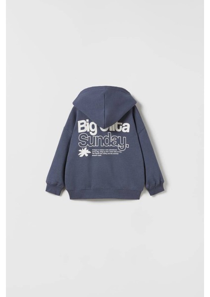 Ladin Store Yeni Sezon Erkek Çocuk Big Olita Baskılı Pamuklu Fermuarlı Sweatshirt ve Eşofmanlı Alt-Üst Takım