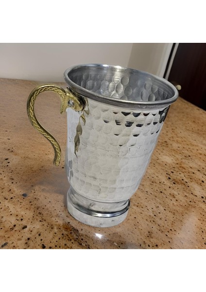 Külplü Paslanmaz Metal Alümnyum Bardak Maşrapa