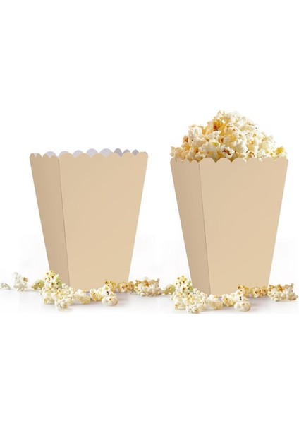 Popcorn Kutusu 8li -Düz Krem-