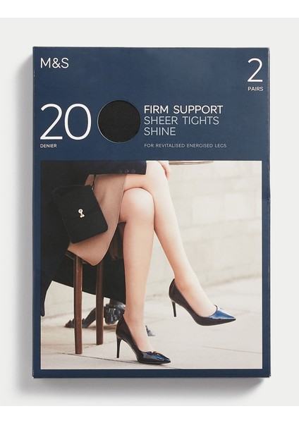 Yüksek Sıkılıkta 2'li 20 Denye Külotlu Çorap Seti modelleri