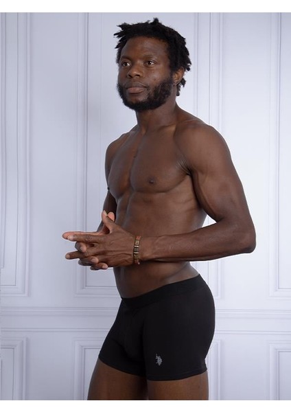 U.s. Polo Assn.modal-Pamuk Erkek 3 Lü Boxer 80173-USP Siyah