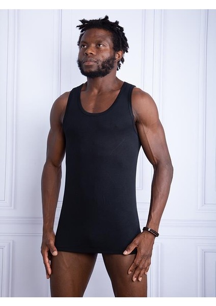 Pierre Cardin Erkek Tekli Paket Likralı Pamuk Stretch Modal Askılı Atlet, 300-PC Siyah