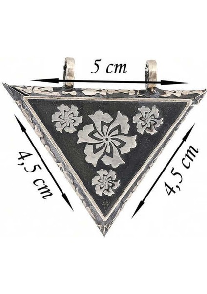 925 Ayar Gümüş Üçgen Içi Açılabilen Çiçek Muskalık Kolye fiyatları