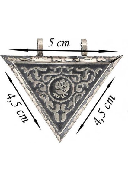 925 Ayar Gümüş Üçgen Içi Açılabilen Gül Muskalık Kolye fiyatları