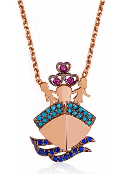 925 Ayar Gümüş Rose Titanik Kadın Kolye