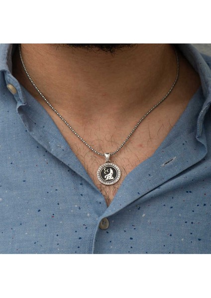 925 Ayar Gümüş Üç Hilal Kurt Kolye