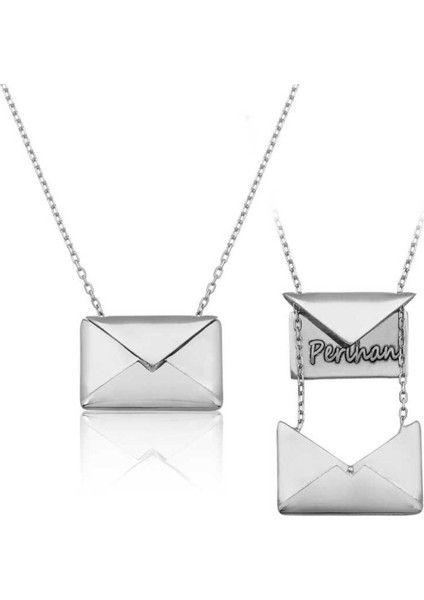 925 Ayar Gümüş Sevgiliye Mektup Kadın Kolye