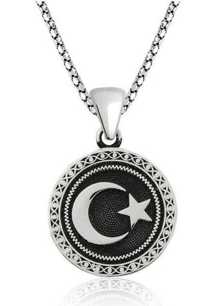 925 Ayar Gümüş Ay Yıldız Kolye
