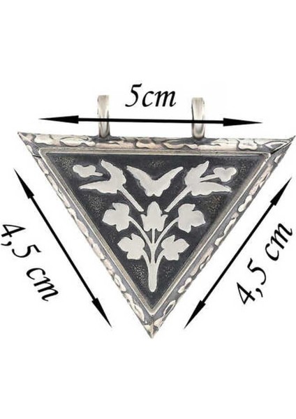 925 Ayar Gümüş Üçgen Içi Açılabilen Çiçek Muskalık Kolye indirimleri
