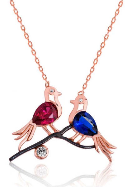 925 Ayar Gümüş Güvercinler Kadın Kolye