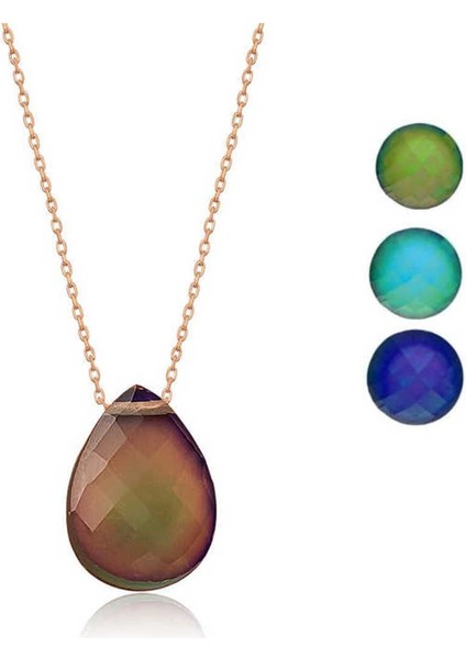 925 Ayar Gümüş Rose His Taşı Kadın Kolye