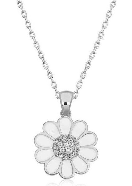 925 Ayar Gümüş Papatya Kadın Kolye