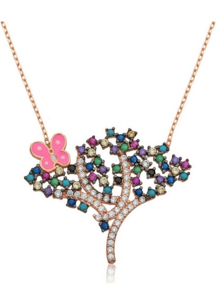 925 Ayar Gümüş Bahar Ağacı Kadın Kolye