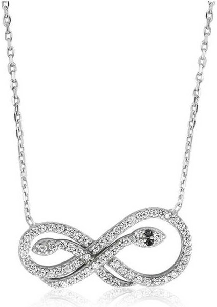 925 Ayar Gümüş Sonsuzluk Yılan Kadın Kolye