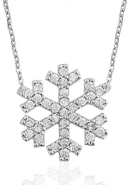 925 Ayar Gümüş Kar Tanesi Kadın Kolye