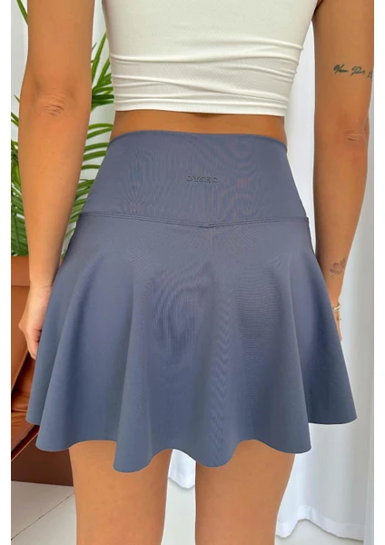 Yüksek Bel Volanlı Şortlu Spor Etek Deniz Şortu Skirt With Shorts