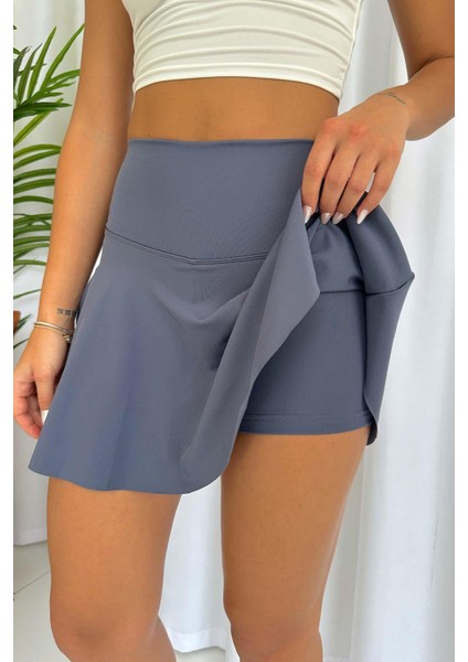 Yüksek Bel Volanlı Şortlu Spor Etek Deniz Şortu Skirt With Shorts