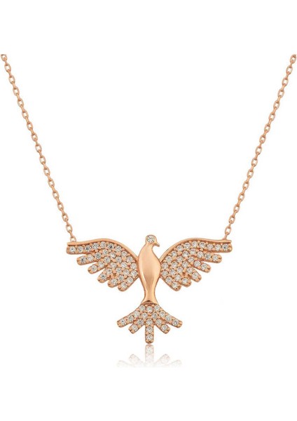 925 Ayar Gümüş Kuş Kadın Kolye