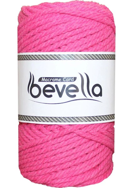 Premium 3 Büküm Burgulu Pamuk Makrome Ipi 3 mm 250 gr Fuşya