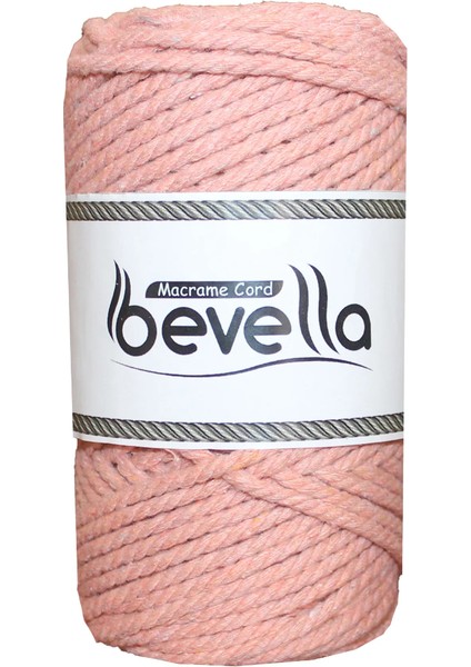 Premium 3 Büküm Burgulu Pamuk Makrome Ipi 3 mm 250 gr Somon