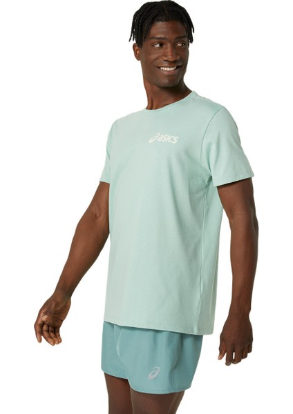 Asics Chest Logo Ss Tee Erkek Yeşil Kısa Kollu Tshirt 2031E659-300