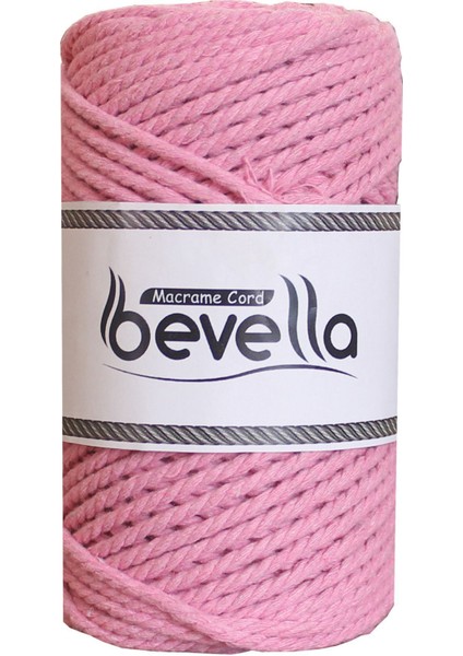 Premium 3 Büküm Burgulu Pamuk Makrome Ipi 3 mm 250 gr Şeker Pembe fiyatları