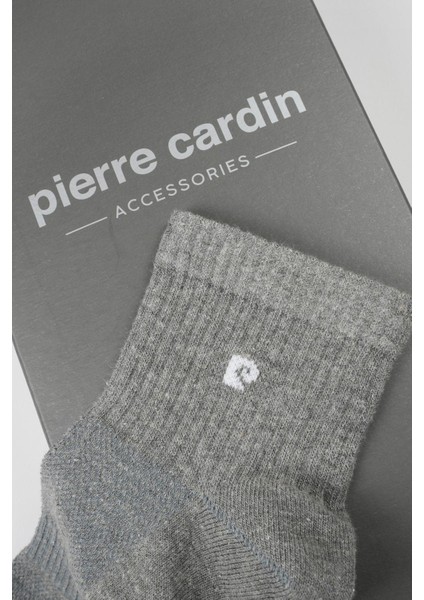 Pamuk 6'lı Erkek Kısa Soket Balıksırtlı Kemerli Tenis Çorabı 5013-PC Gri